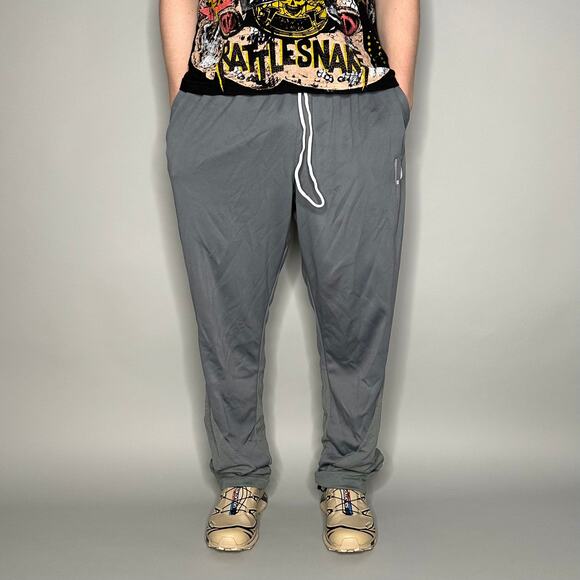 Vintage Jordan Sweatpants Grey Polyester White Jumpman Baggy Wide Leg Flare 90s - Picture 3 of 5